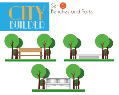 Şehir Builder Set 6: Banklar ve Parklar