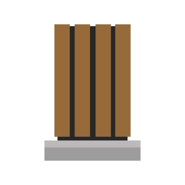 Ahşap Kağıt kutusu sevimli çizgi vektör çizim