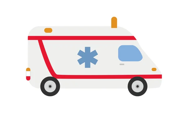 Söta Tecknade Vektorillustration Ambulans — Stock vektor