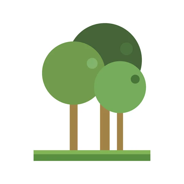 Söta Tecknade Vektorillustration Träd Grupp — Stock vektor