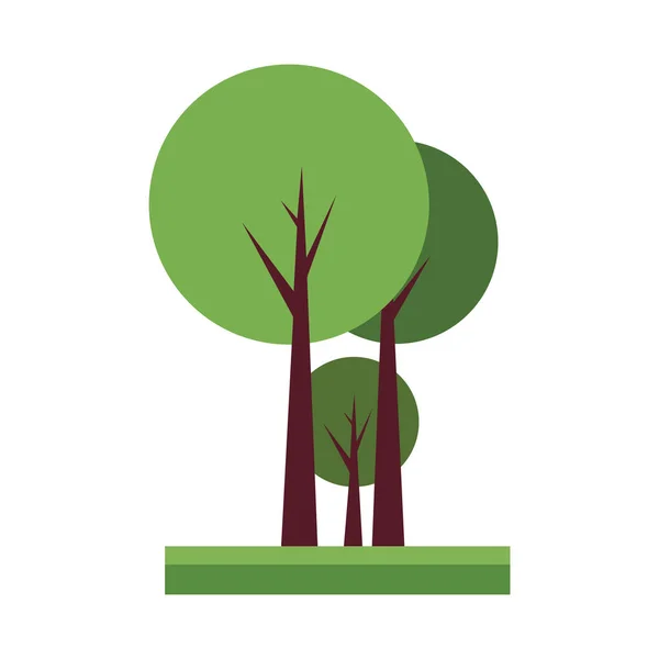 Söta Tecknade Vektorillustration Träd Grupp — Stock vektor