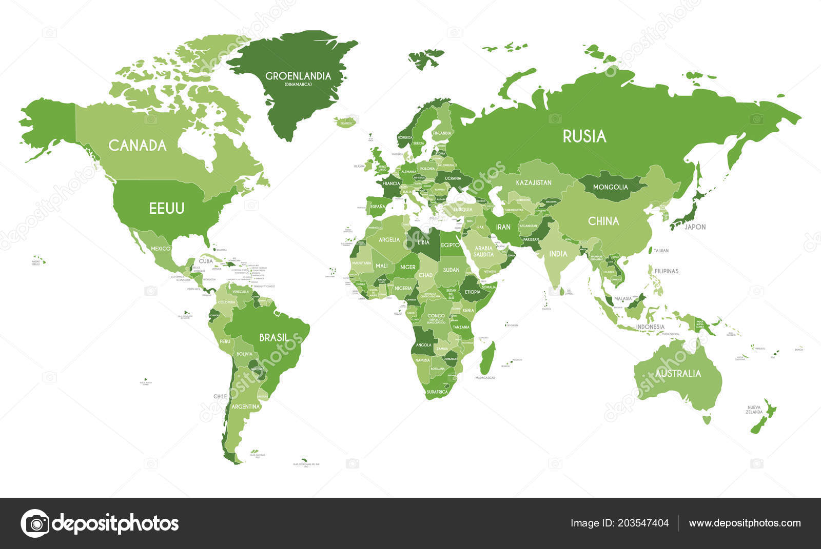 Political World Map Vector Illustration Different Tones - 