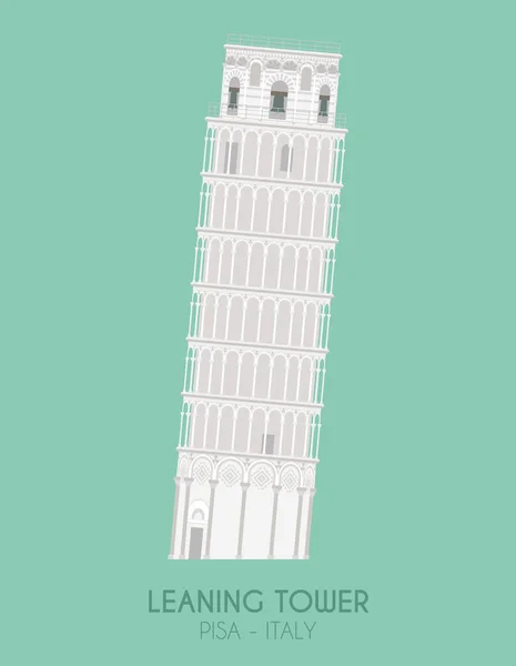Μοντέρνος Σχεδιασμός Αφίσας Πολύχρωμο Φόντο Από Πύργος Της Πίζας Πίζα — Διανυσματικό Αρχείο