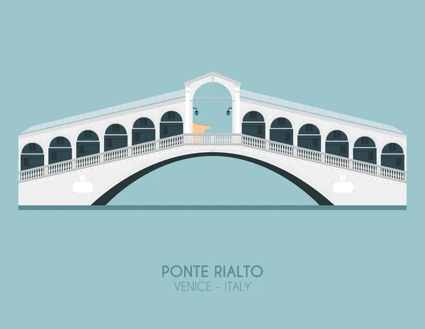 Μοντέρνος Σχεδιασμός Αφίσας Πολύχρωμο Φόντο Από Γέφυρα Του Ριάλτο Βενετία — Διανυσματικό Αρχείο