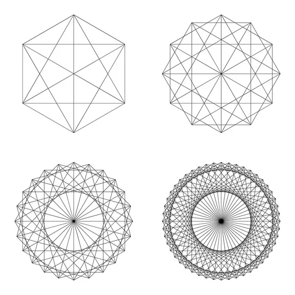 Conjunto Elementos Geométricos Formas Desenhos Vetoriais Geometria Sagrada —  Vetores de Stock