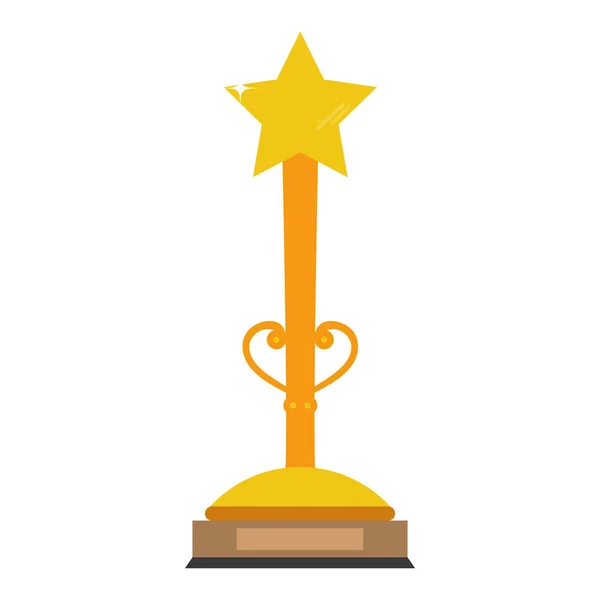Troféu Dourado Com Ilustração Vetorial Estelar —  Vetores de Stock