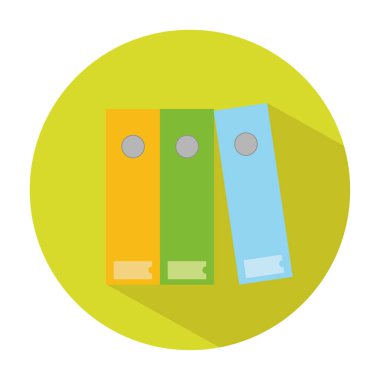 Düz stil dosya dolabında simgesi. Vektör çizim. Okul veya işyeri kavramı.