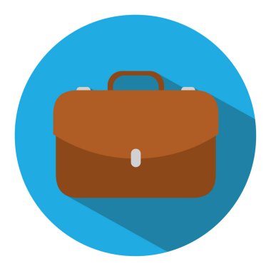 Evrak Çantası'nda düz stil ikonu. Vektör çizim. İş kavramı.