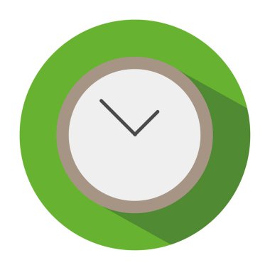 Düz stil de bir saat simgesi. Vektör çizim.