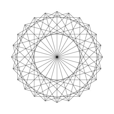 Kutsal Geometri öğelerinden oluşturulan bir geometrik şekil vektör çizim.