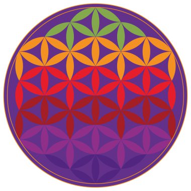 Renkli geometrik şekil. Kutsal Geometri Flower of Life vektör çizim