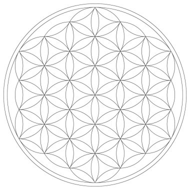 Geometrik şekil. Kutsal Geometri Flower of Life vektör çizim