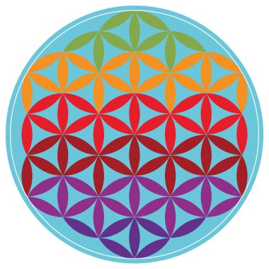 Renkli geometrik şekil. Kutsal Geometri Flower of Life vektör çizim
