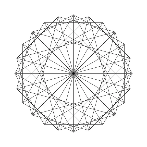 Illustrazione Vettoriale Una Figura Geometrica Creata Elementi Geometria Sacra — Vettoriale Stock