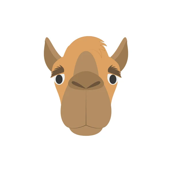 Cara Camello Estilo Dibujos Animados Para Niños Animal Faces Vector — Vector de stock