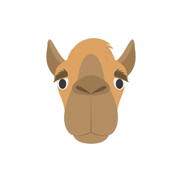 Лицо Верблюда Стиле Мультфильма Детей Серия Иллюстраций Animal Faces Vector — стоковый вектор