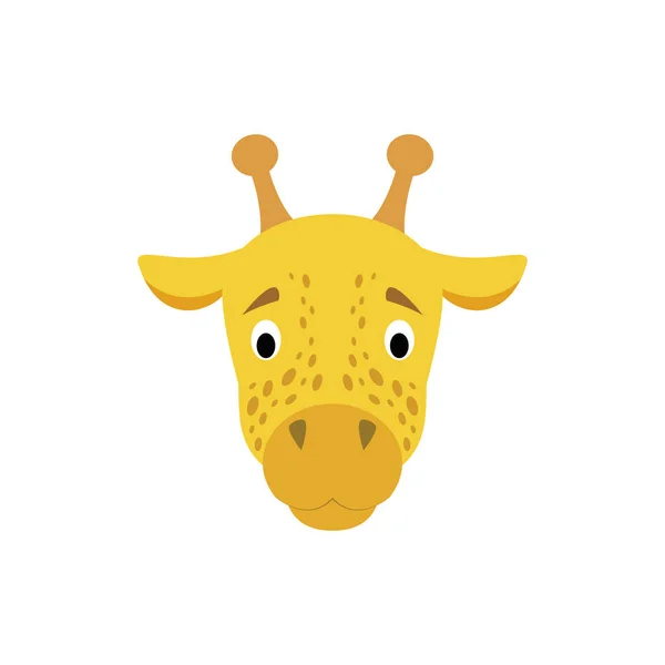 Girafe Visage Style Dessin Animé Pour Les Enfants Visages Animaux — Image vectorielle