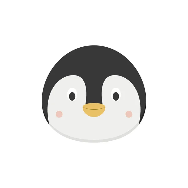 Cara Pinguim Estilo Dos Desenhos Animados Para Crianças Animal Faces —  Vetores de Stock
