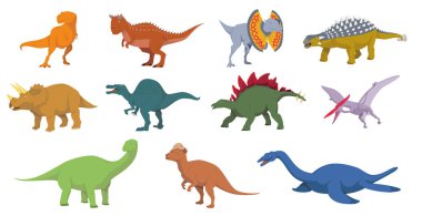 Dinozorlar beyaz arka planda çalýþmasýný illüstrasyon vektör