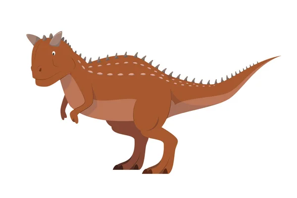 Carnotaurus Vektorové Ilustrace Izolované Bílém Pozadí Kolekce Dinosaurů — Stockový vektor