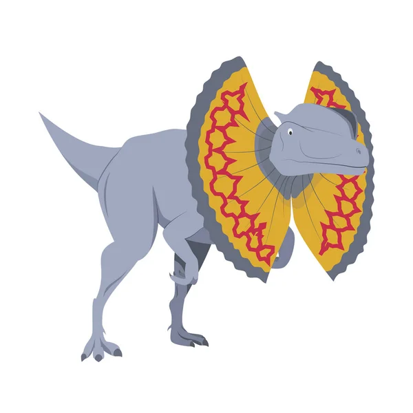 Ilustración Vectorial Dilophosaurus Aislada Fondo Blanco Colección Dinosaurios — Vector de stock