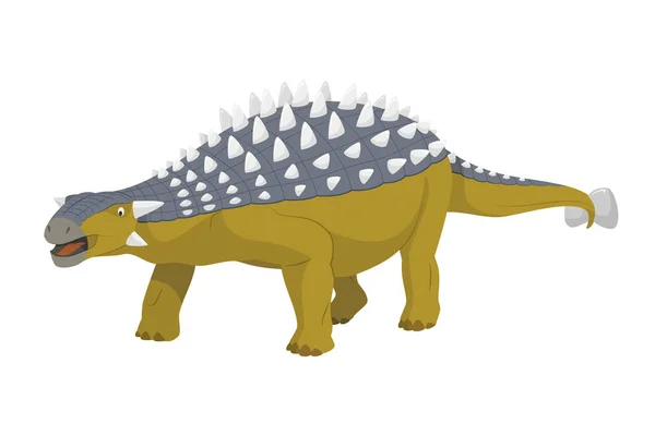 Ilustración Vectorial Ankylosaurus Aislada Fondo Blanco Colección Dinosaurios — Vector de stock