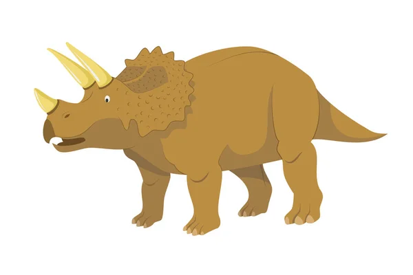 Illustration Vectorielle Triceratops Isolée Fond Blanc Collection Dinosaures — Image vectorielle