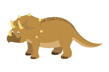 Çocuklar için Triceratops vektör çizim karikatür tarzı. Dinozorlar toplama.