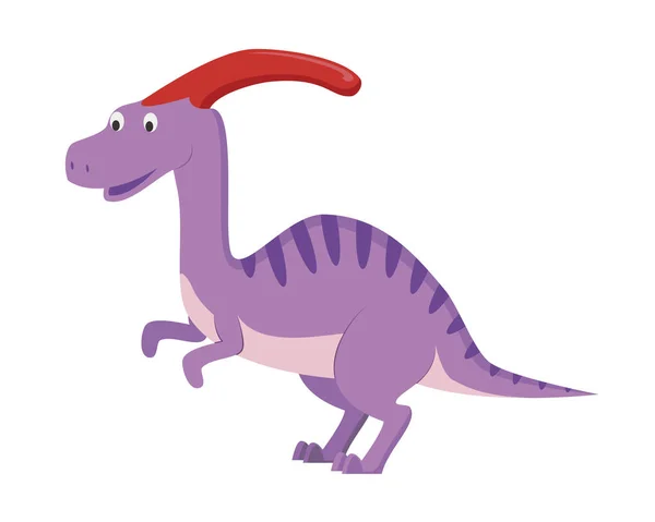 Parasaurolophus Vector Ilustración Estilo Dibujos Animados Para Niños Colección Dinosaurios — Vector de stock