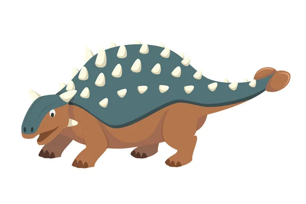 Ankylosaurus Vektorillustration Cartoon Stil Für Kinder Dinosaurier Sammlung — Stockvektor