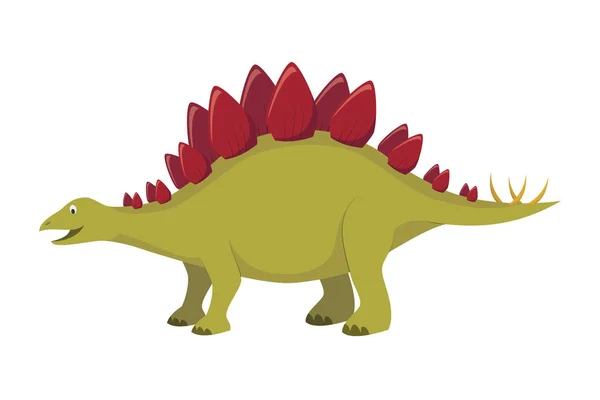 Ilustración Vectorial Stegosaurus Estilo Dibujos Animados Para Niños Colección Dinosaurios — Vector de stock