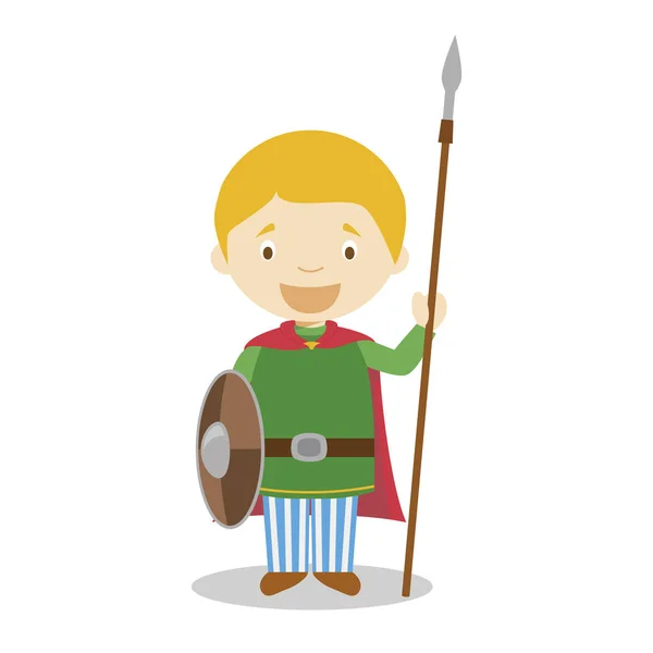 Галлийский Мультяшный Персонаж Векторная Иллюстрация Детская История — стоковый вектор