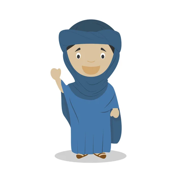 Karakter Kartun Tuareg Vector Illustration Koleksi Sejarah Anak - Stok Vektor