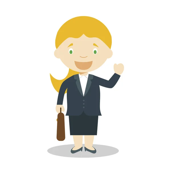 Cute cartoon vector illustration of a businesswoman. Women Professions Series