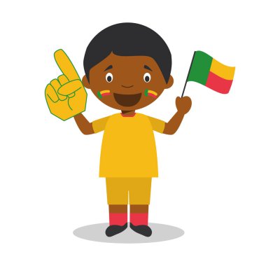 Bayrak ve eldiven Vektör İllüstrasyon ile Benin milli spor takımı fan