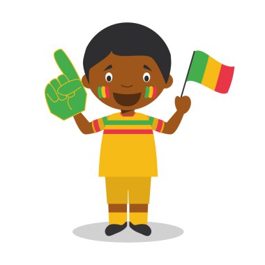 Bayrak ve eldiven Vektör İllüstrasyon ile Mali milli spor takımı fan