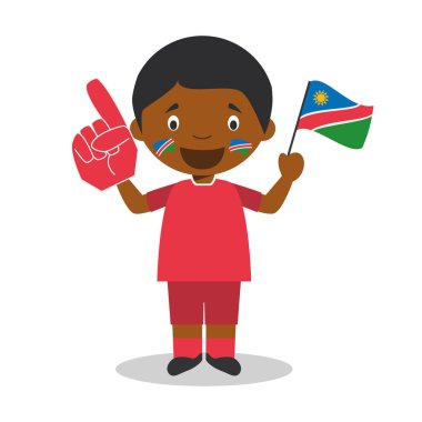 Bayrak ve eldiven Vektör İllüstrasyon ile Namibya milli spor takımı fan