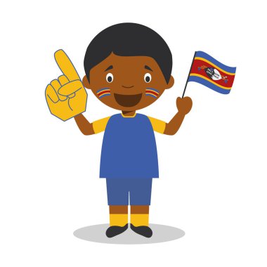 Bayrak ve eldiven Vektör İllüstrasyon ile Svaziland milli spor takımı fan