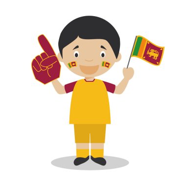 Bayrak ve eldiven Vektör İllüstrasyon ile Sri Lanka Milli Spor Takımı fan