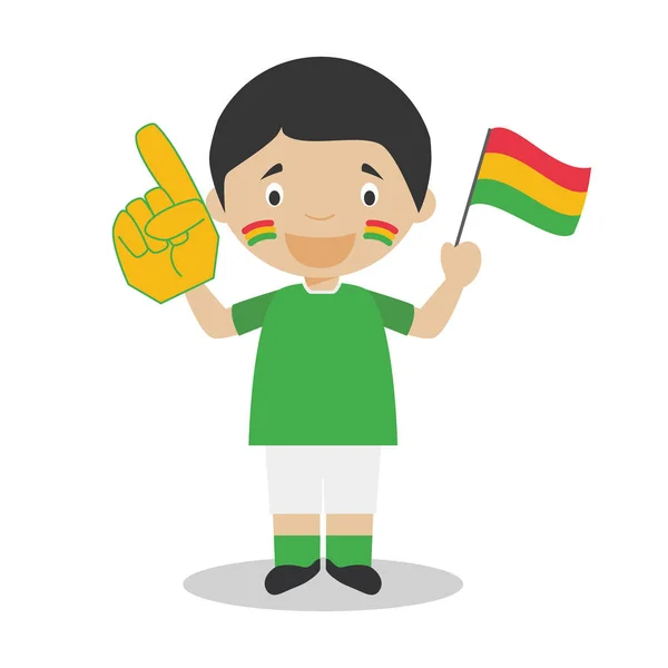 Narodowy Fan Drużyny Sportowej Boliwii Flagą Rękawicą Wektor Ilustracji — Wektor stockowy