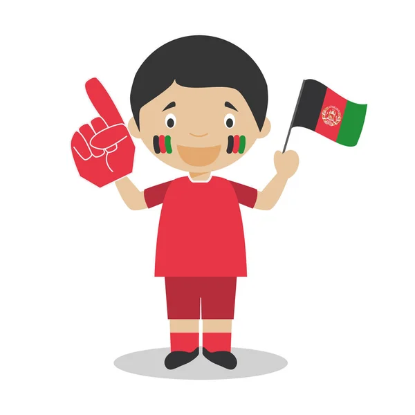Bayrak Eldiven Vektör Llüstrasyon Ile Afganistan Dan Milli Spor Takımı — Stok Vektör