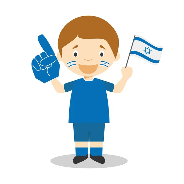 National Sport Team Fan Israel Flag Glove Vector Illustration — Stock Vector