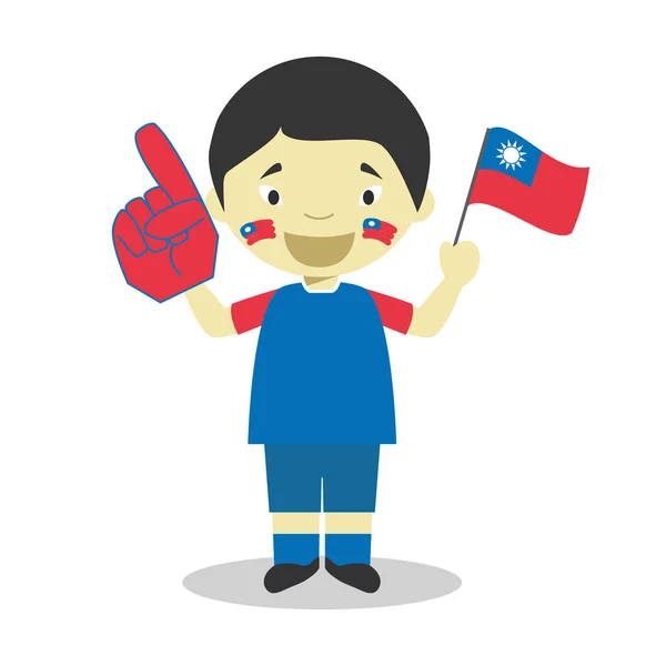 Equipe Esportiva Nacional Taiwan Com Bandeira Luva Vector Illustration — Vetor de Stock