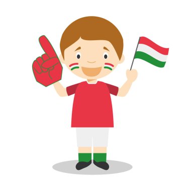 Bayrak ve eldiven Vektör İllüstrasyon ile Macaristan Milli Spor Takımı fan