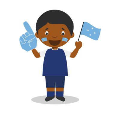 Bayrak ve eldiven Vektör İllüstrasyon ile Mikronezya milli spor takımı fan