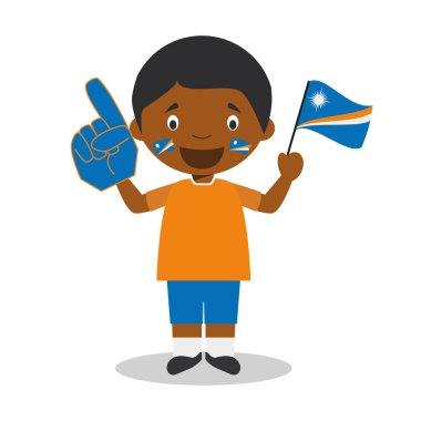 Bayrak ve eldiven Vektör İllüstrasyon ile Marshall Adaları Milli Spor Takımı fan