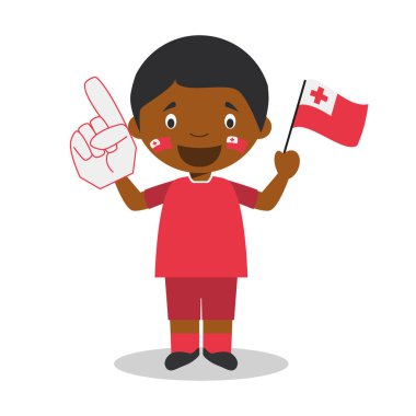 Bayrak ve eldiven Vektör İllüstrasyon ile Tonga gelen Milli spor takımı fan