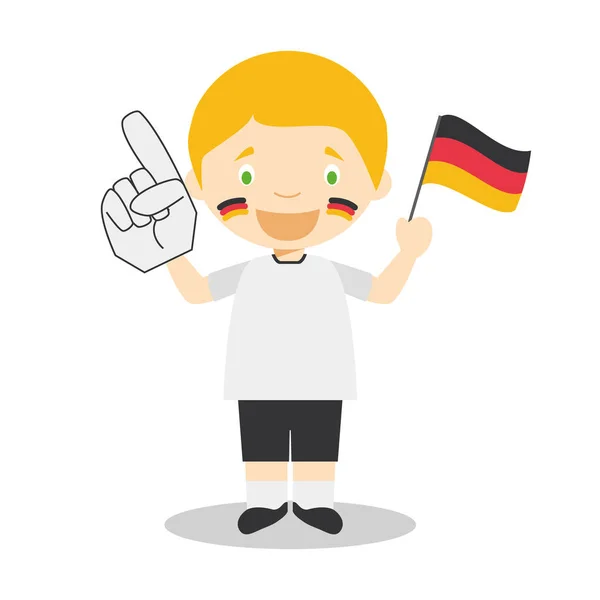 Nationale Sport Team Fan Uit Duitsland Met Vlag Handschoen Vector — Stockvector