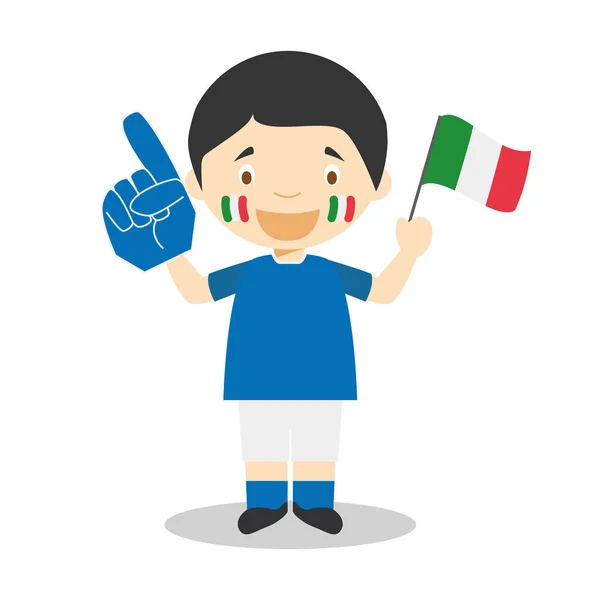 National sport team fan from Italy with flag and glove Vector Illustration