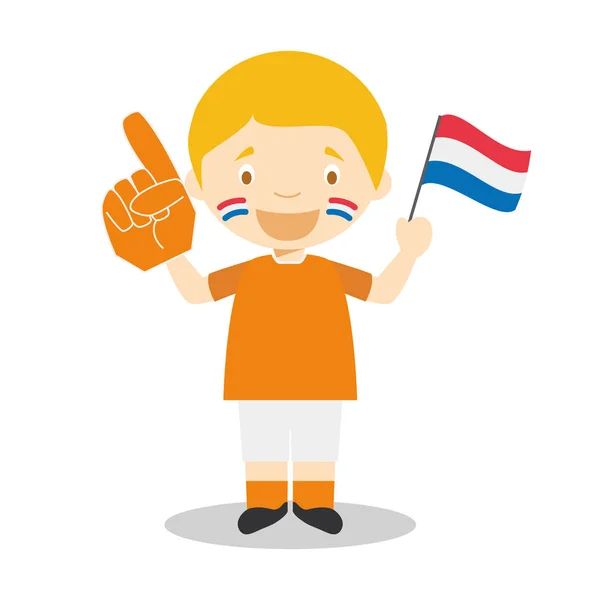 Nacional Equipe Esportiva Holanda Com Bandeira Luva Vector Illustration — Vetor de Stock